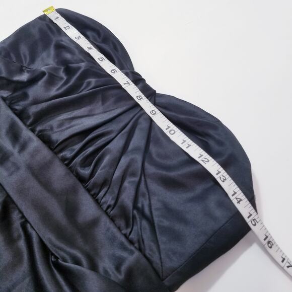 AMSALE Satin Peplum Strapless Long Gown Evening Dress Sweetheart Neckline - Picture 5 of 12